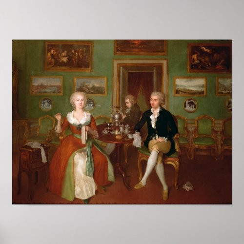 View of a drawing room 1780 poster