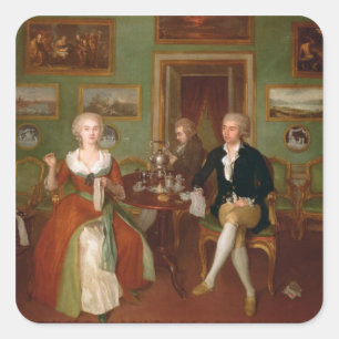 View of a drawing room, 1780 square sticker