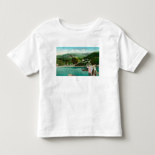 View of a Family on Lake DockInverness, CA Toddler T-shirt (Front)