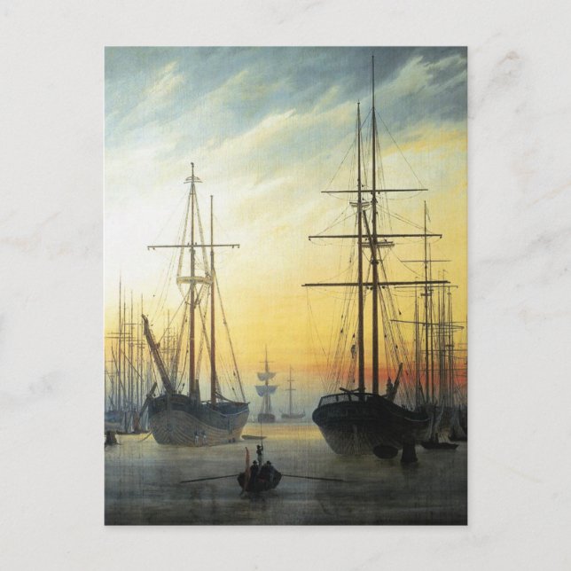 View of a Harbour by Caspar David Friedrich Postca Postcard (Front)