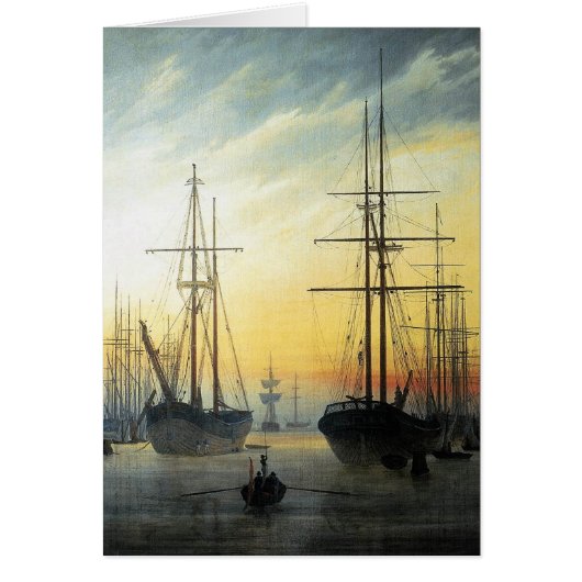 View of a Harbour - Caspar David Friedrich Cards (Front)