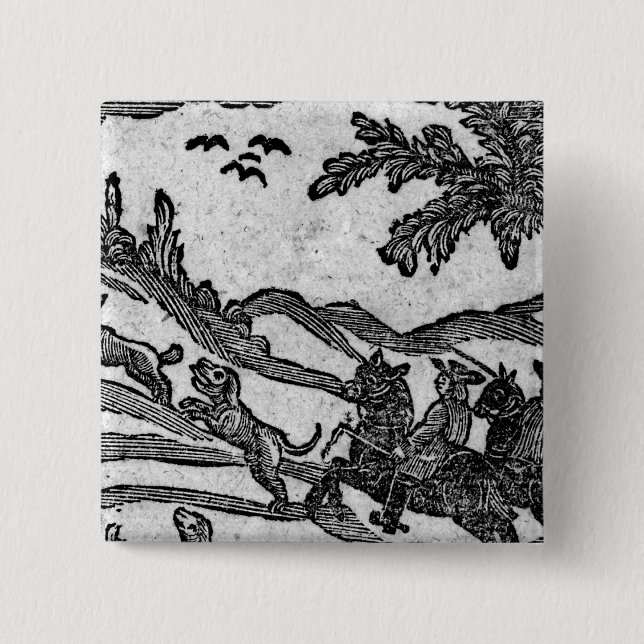 View of a Hunting Scene, from Button (Front)