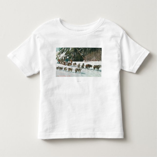View of a Husky Dog-Sled Team Toddler T-shirt (Front)