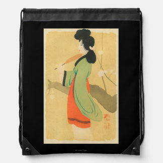 View of a Japanese Woman in ParisParis, France Drawstring Bag