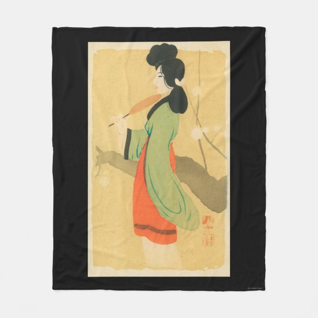View of a Japanese Woman in ParisParis, France Fleece Blanket (Front)