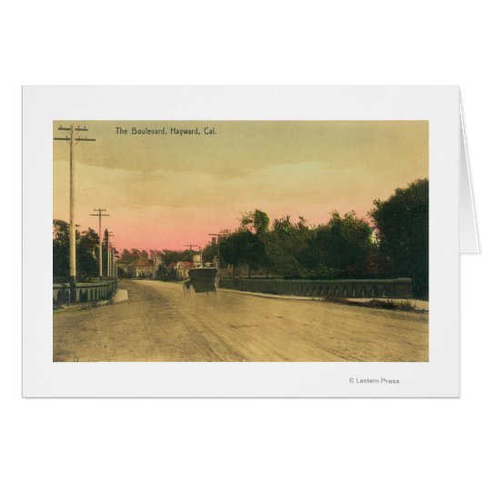 View of a Model-T Ford on the Boulevard Cards (Front Horizontal)