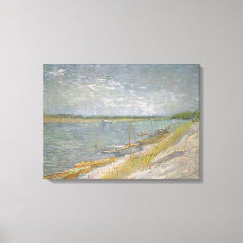 View of a River w Rowing Boats by Vincent van Gogh Canvas Print