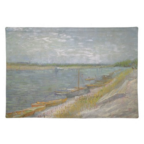 View of a River w Rowing Boats by Vincent van Gogh Cloth Placemat