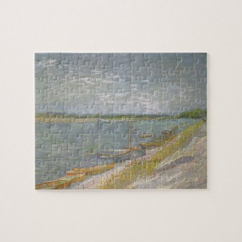 View of a River w Rowing Boats by Vincent van Gogh Jigsaw Puzzle
