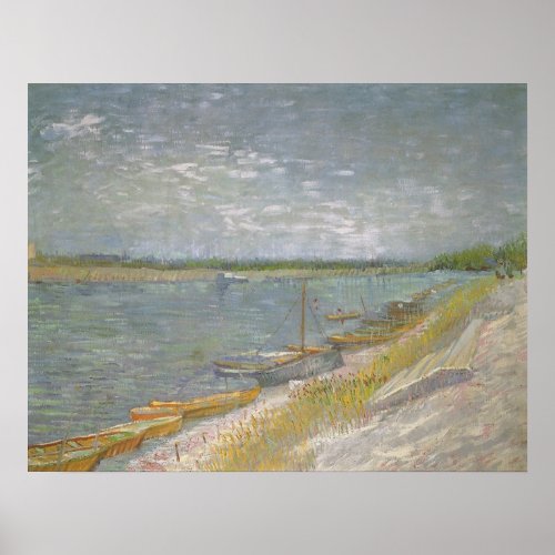 View of a River w Rowing Boats by Vincent van Gogh Poster