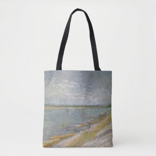 View of a River w Rowing Boats by Vincent van Gogh Tote Bag