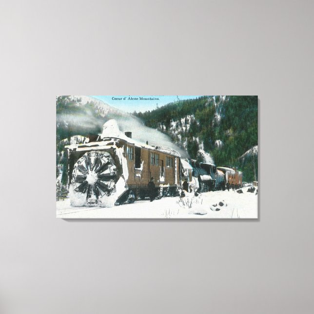 View of a Rotary Snow Plow in the Mountains Canvas Print (Front)