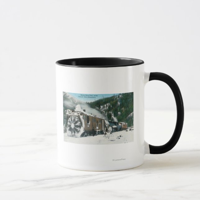 View of a Rotary Snow Plow in the Mountains Mug (Right)