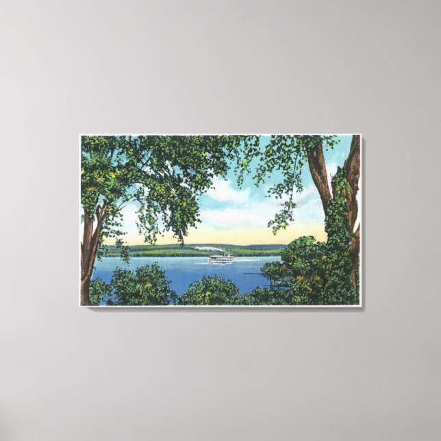 View of a Steamboat on the Lake Canvas Print (Front)