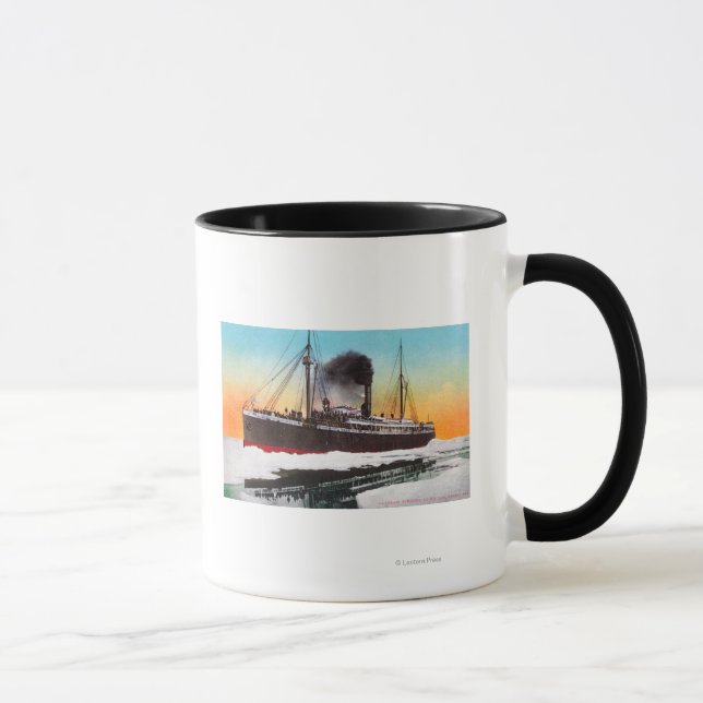 View of a Steamer in an Ice Jam Mug (Right)
