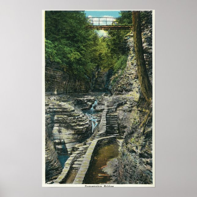 View of a Suspension Bridge Poster (Front)