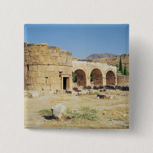 View of a triumphal arch pinback button