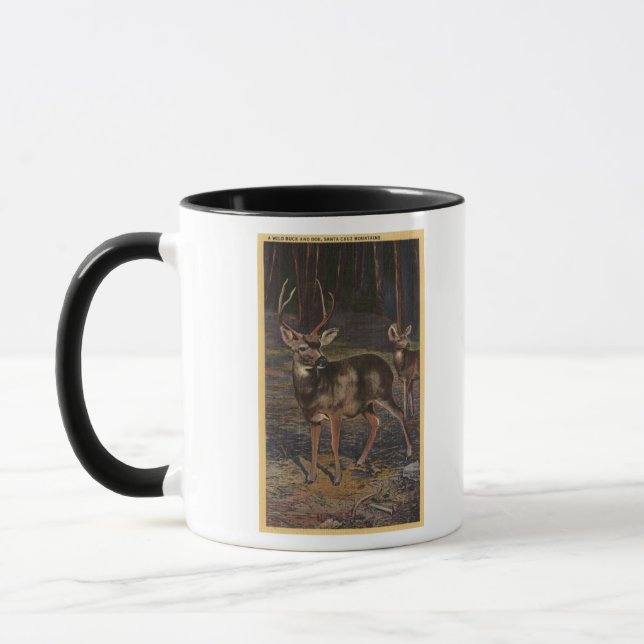 View of a Wild Buck & Doe Mug (Left)