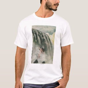 View of a Woman in the Falls T-Shirt