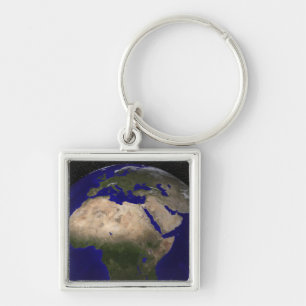 View of Africa, Europe, the Middle East, and In Keychain