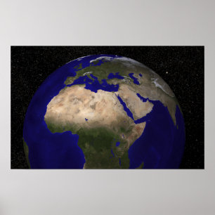 View of Africa, Europe, the Middle East, and In Poster