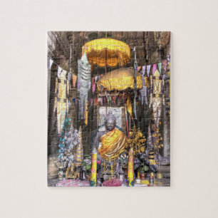 View of altar area inside Buddhist temple, Jigsaw Puzzle