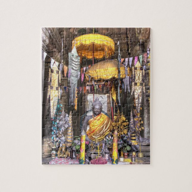 View of altar area inside Buddhist temple, Jigsaw Puzzle (Vertical)