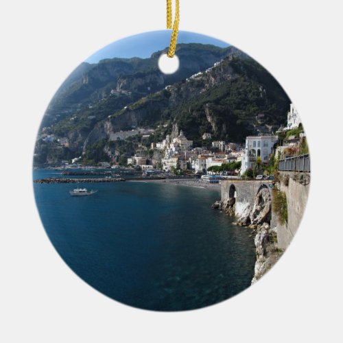 View of Amalfi coast Ceramic Ornament
