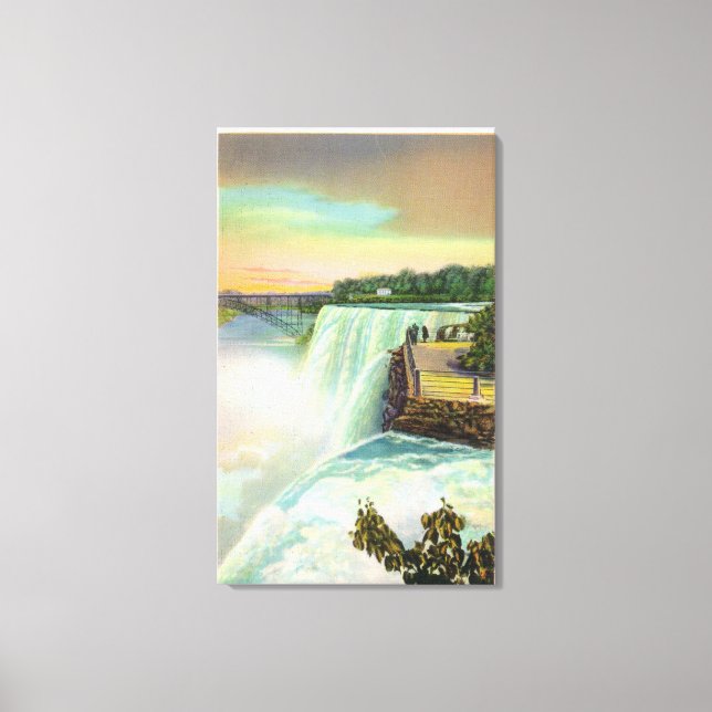 View of American Falls from Goat Island Canvas Print (Front)