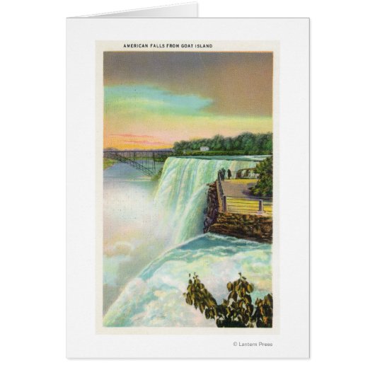 View of American Falls from Goat Island Cards (Front)