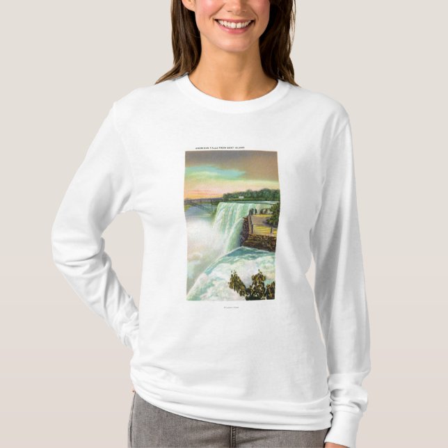 View of American Falls from Goat Island T-Shirt (Front)