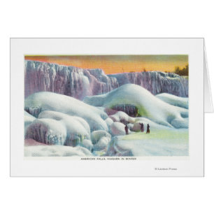 View of American Falls in Winter Cards