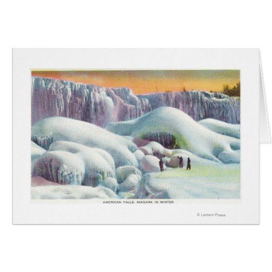 View of American Falls in Winter Cards (Front Horizontal)
