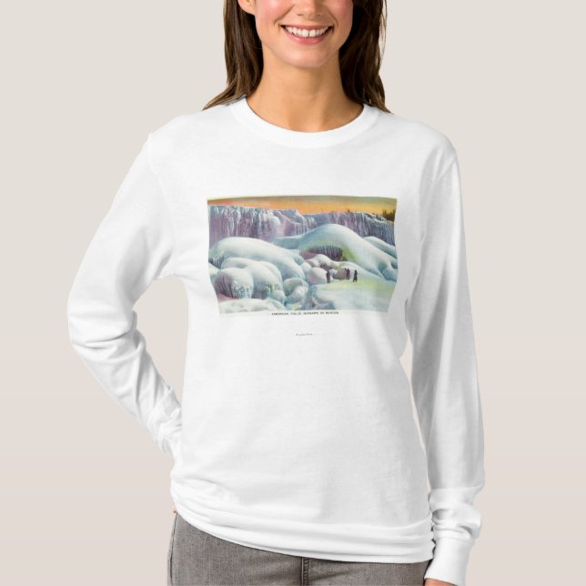 View of American Falls in Winter T-Shirt (Front)