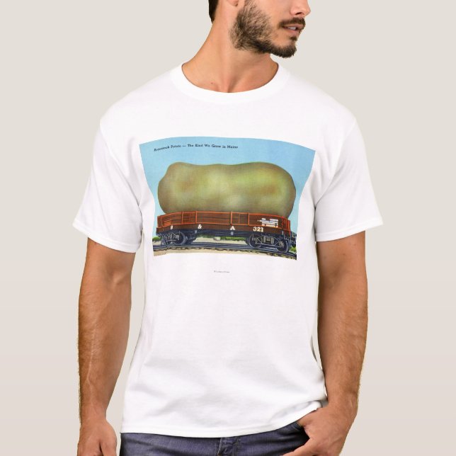 View of an Aroostook Potato on a Train Trolley T-Shirt (Front)