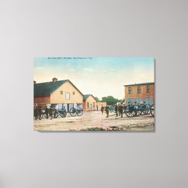 View of an Artillery Drill at Presidio Canvas Print (Front)