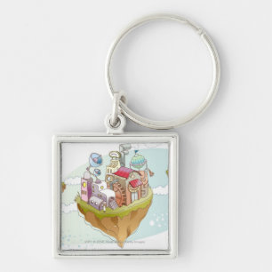 View of an colorful abstract illustration keychain