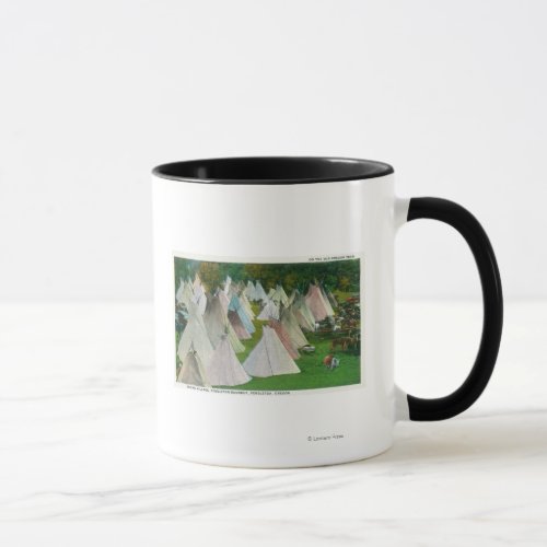 View of an Indian Village and Pendleton Mug