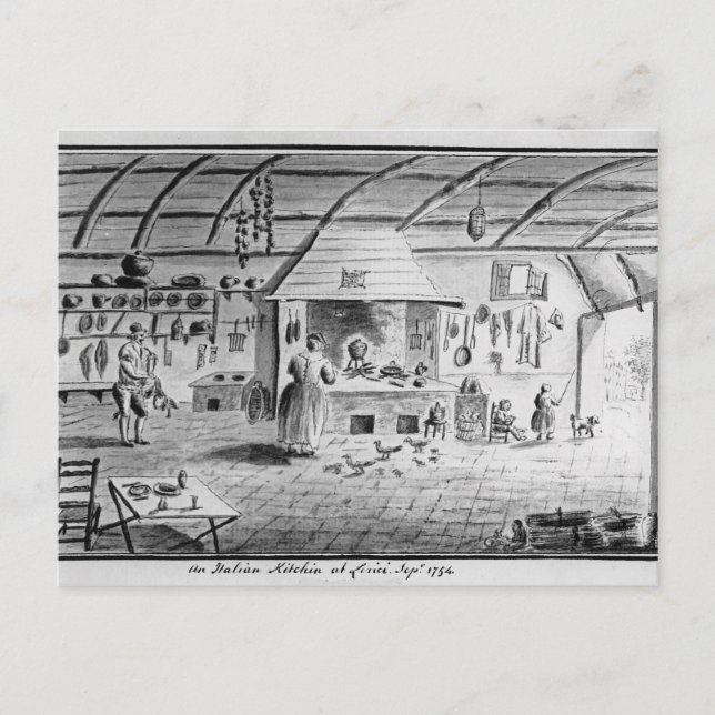 View of an Italian kitchen at Lerici Postcard (Front)