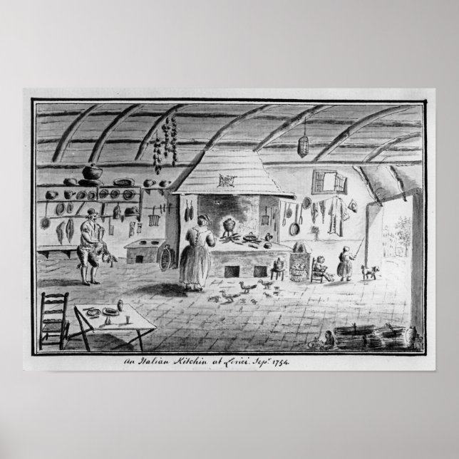 View of an Italian kitchen at Lerici Poster (Front)