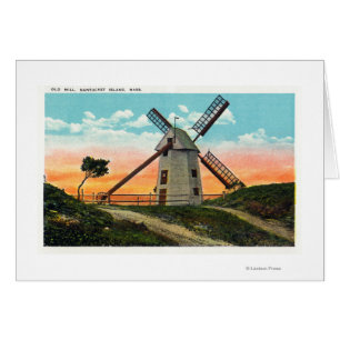 View of an Old Windmill Cards