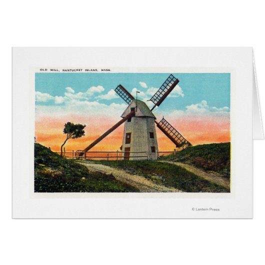 View of an Old Windmill Cards (Front Horizontal)