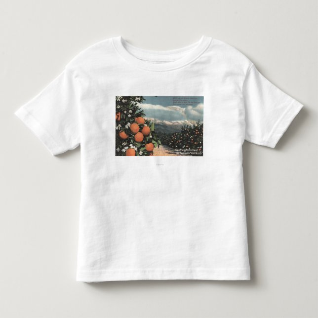 View of an Orange Orchard with Mountains Toddler T-shirt (Front)
