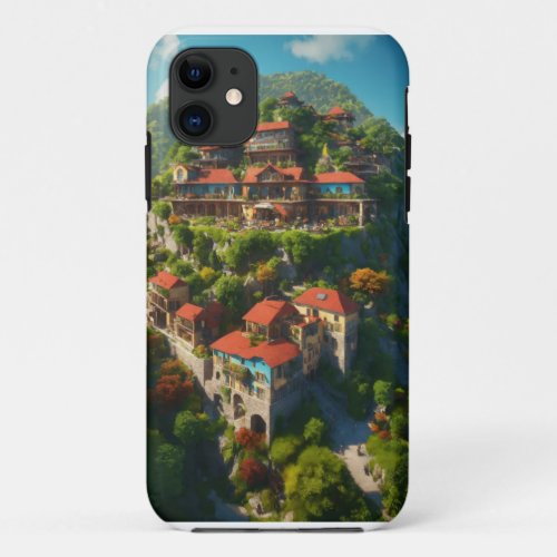  View of Ancient Mountain Hotel  iPhone 11 Case