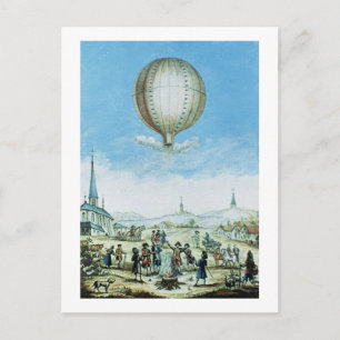 View of Annonay in Vivarais and the first flight o Postcard