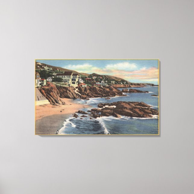 View of Arch Beach with Homes Canvas Print (Front)