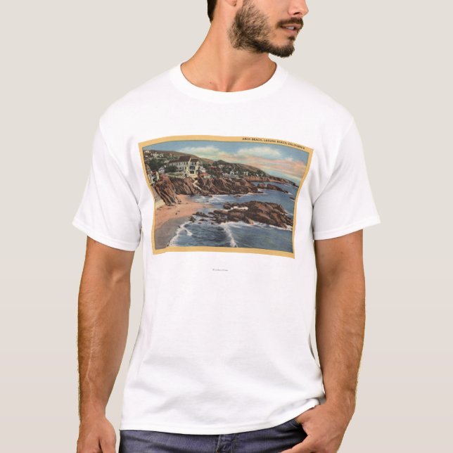 View of Arch Beach with Homes T-Shirt (Front)