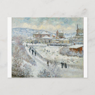 View of Argenteuil in the Snow by Claude Monet Postcard