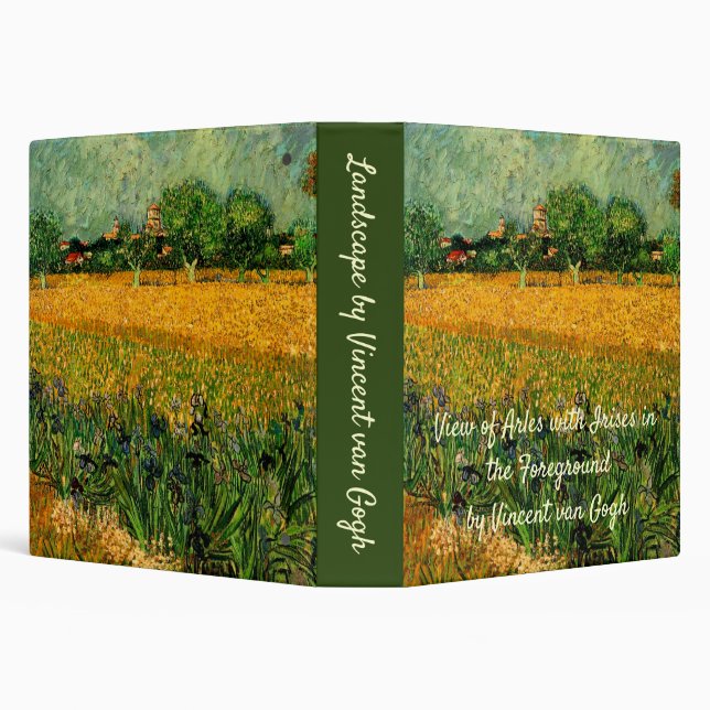 View of Arles with Irises by Vincent van Gogh 3 Ring Binder (Background)