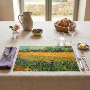 View of Arles with Irises by Vincent van Gogh Cloth Placemat